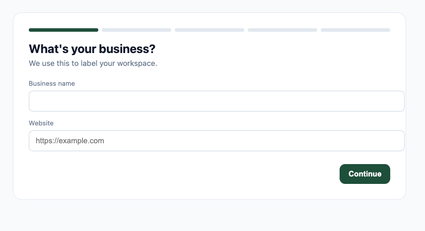 Onboarding business identity