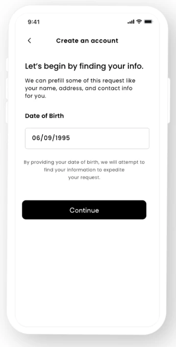Challenge data entry screen for PII verification