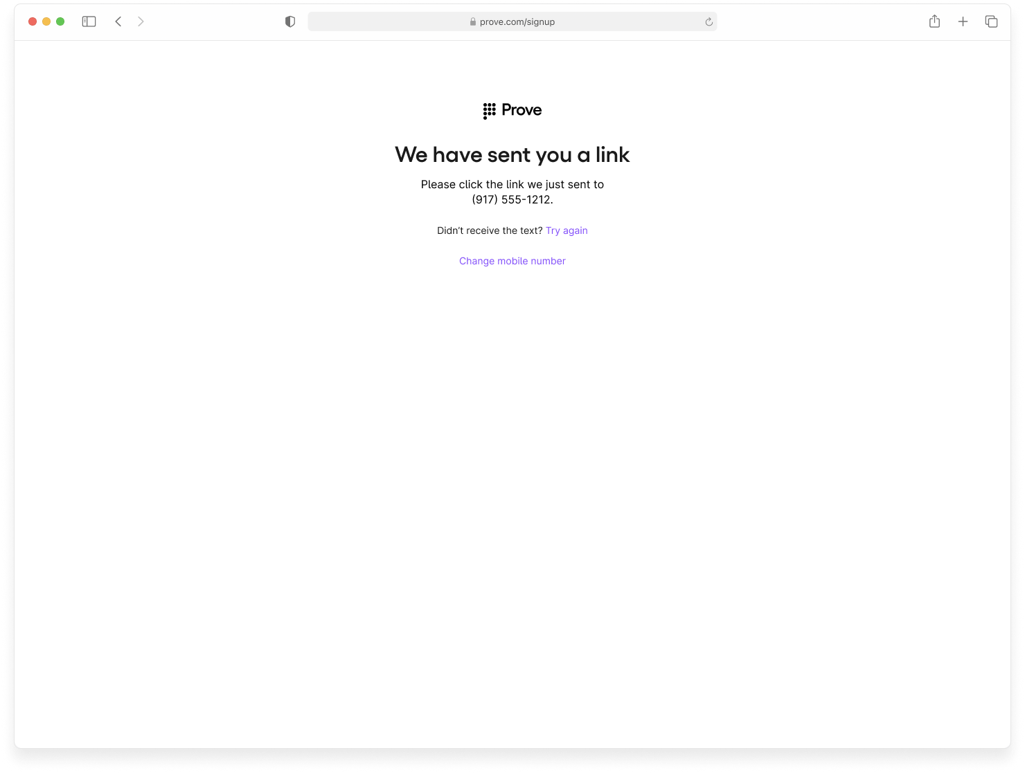 Instant Link screen example