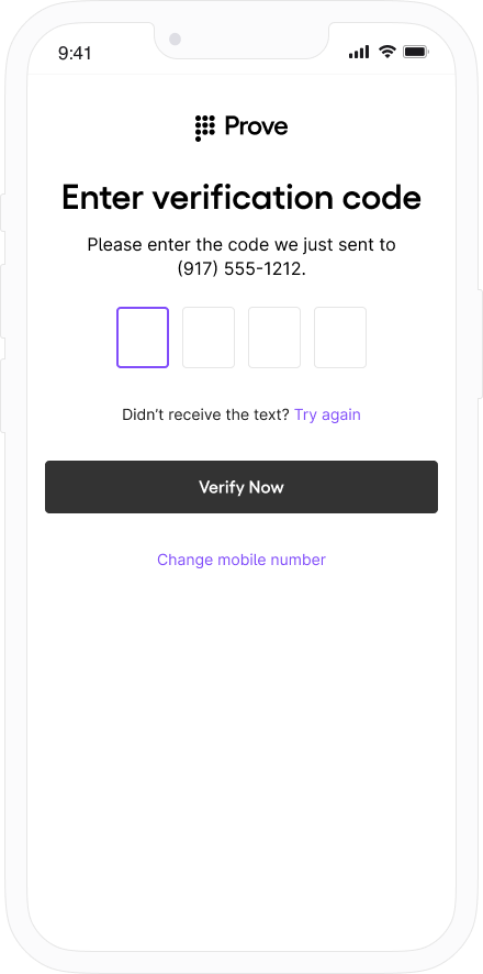 OTP entry screen example