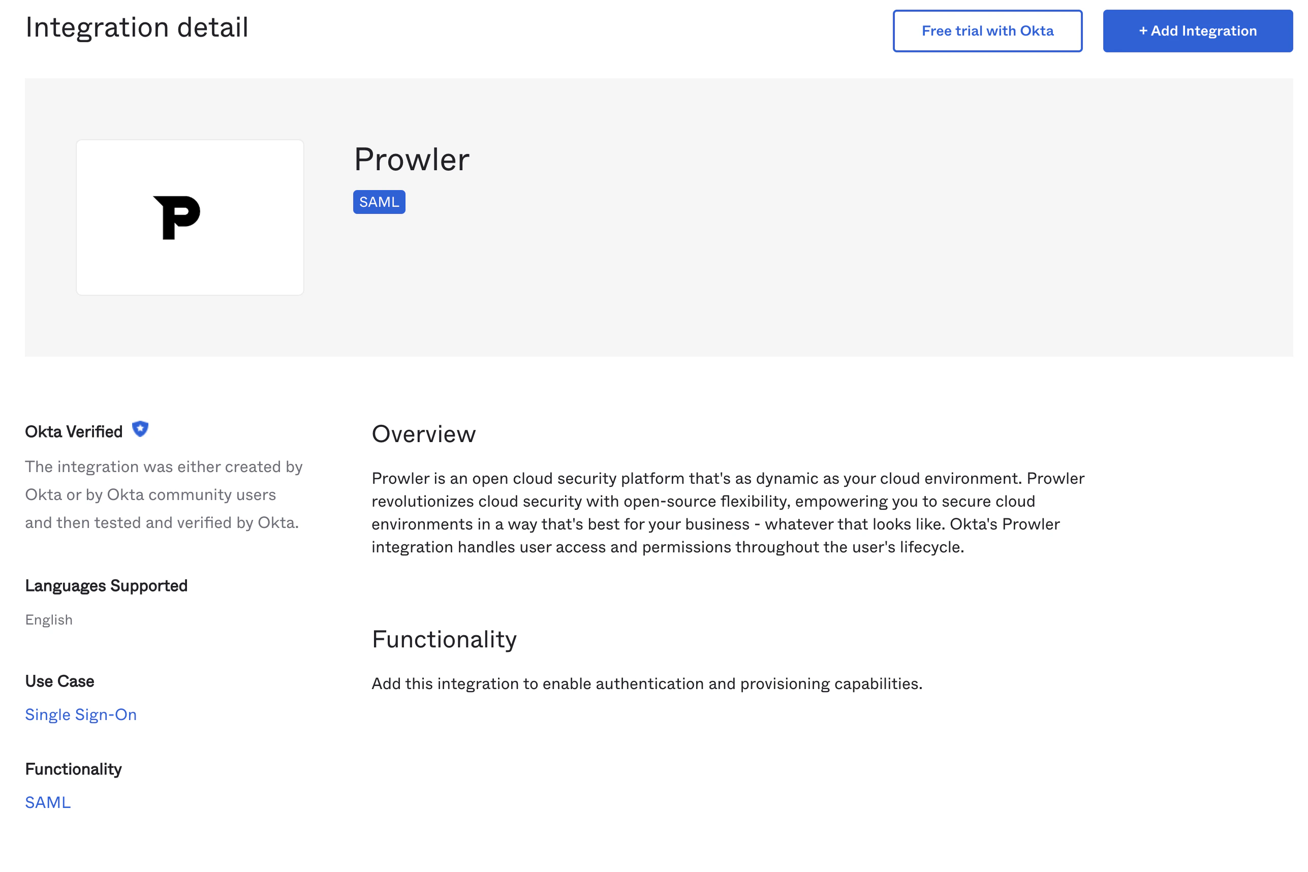 Prowler Application Details