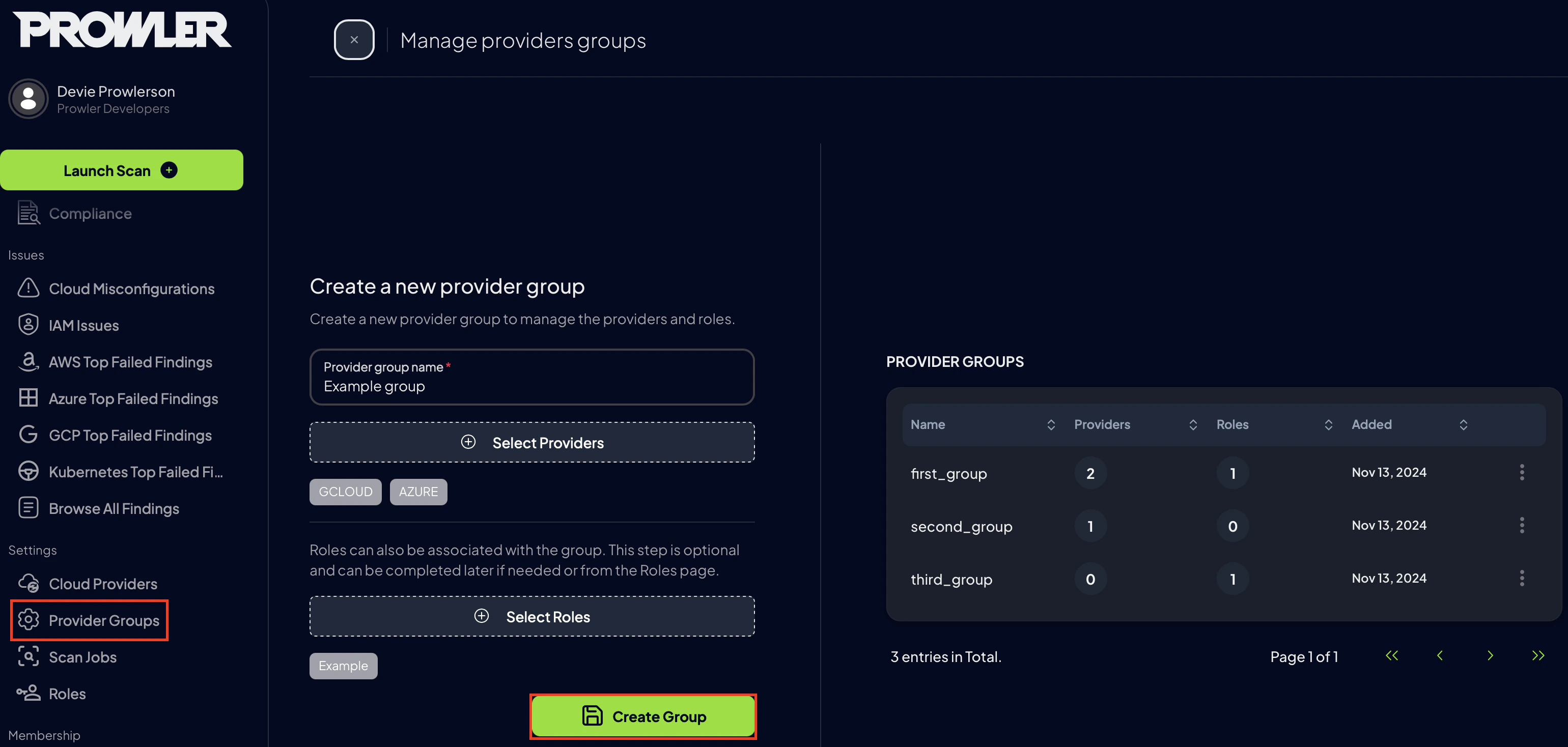 Create Provider Group