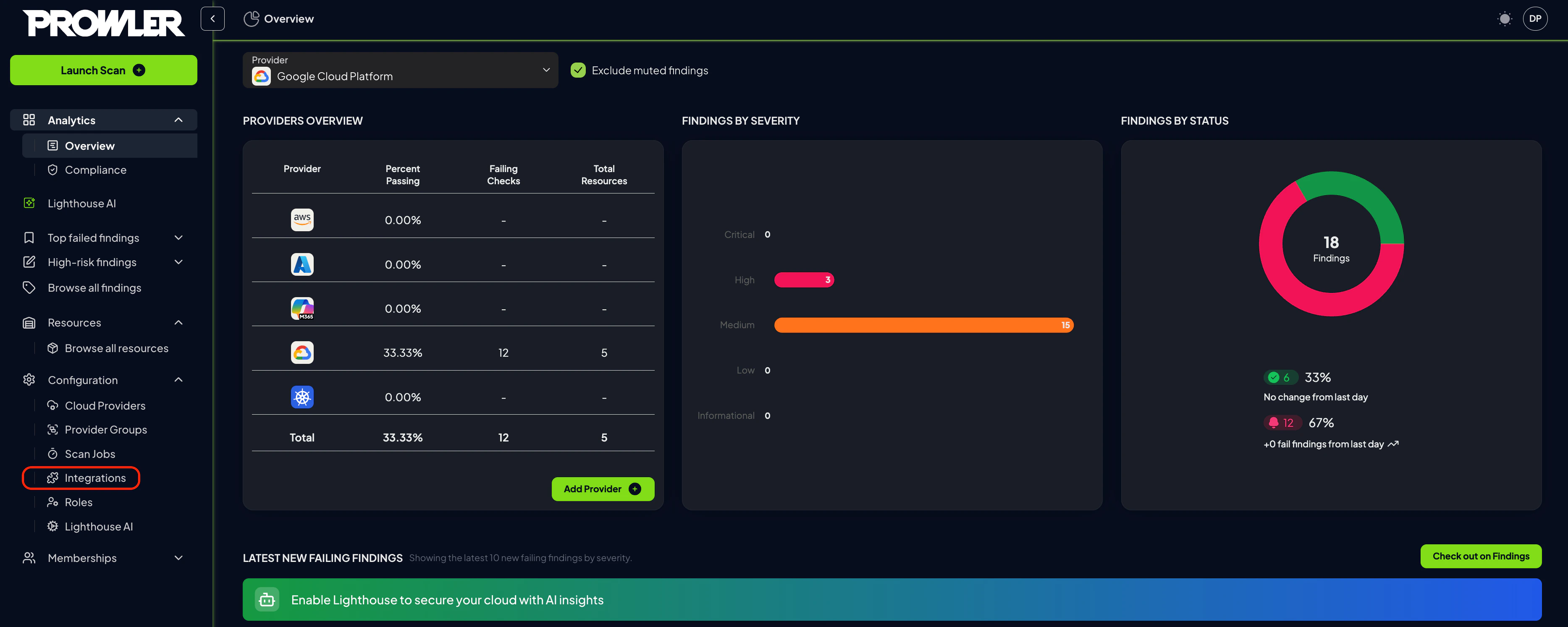 Navigate to integrations