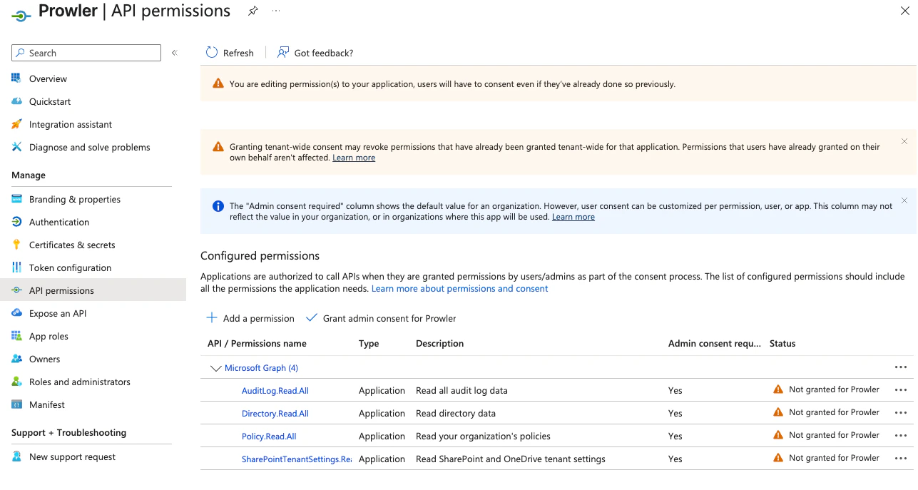 Application Permissions
