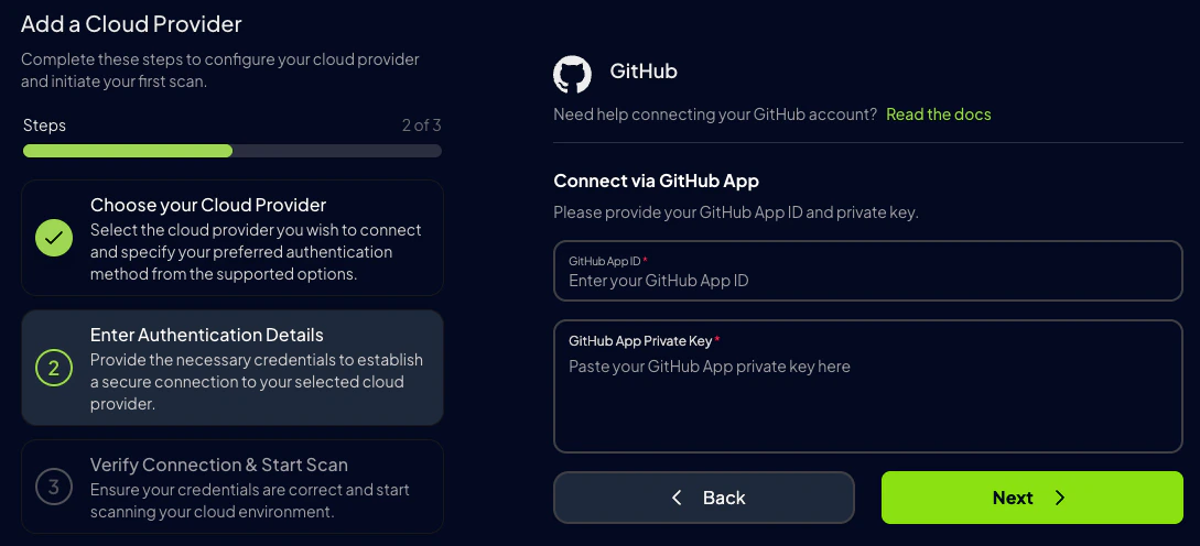 Configure GitHub App