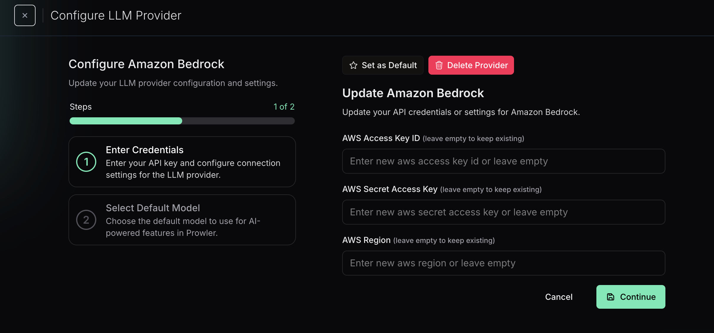Set default LLM provider