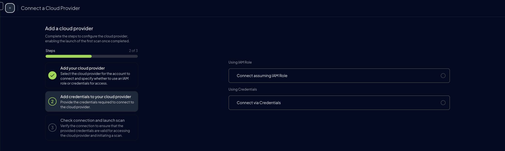 Select auth method