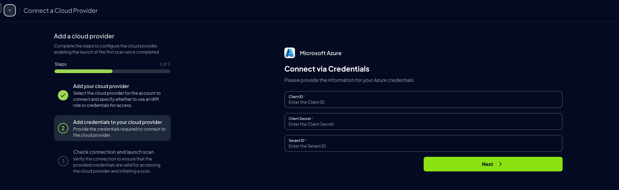 Prowler Cloud Azure Credentials