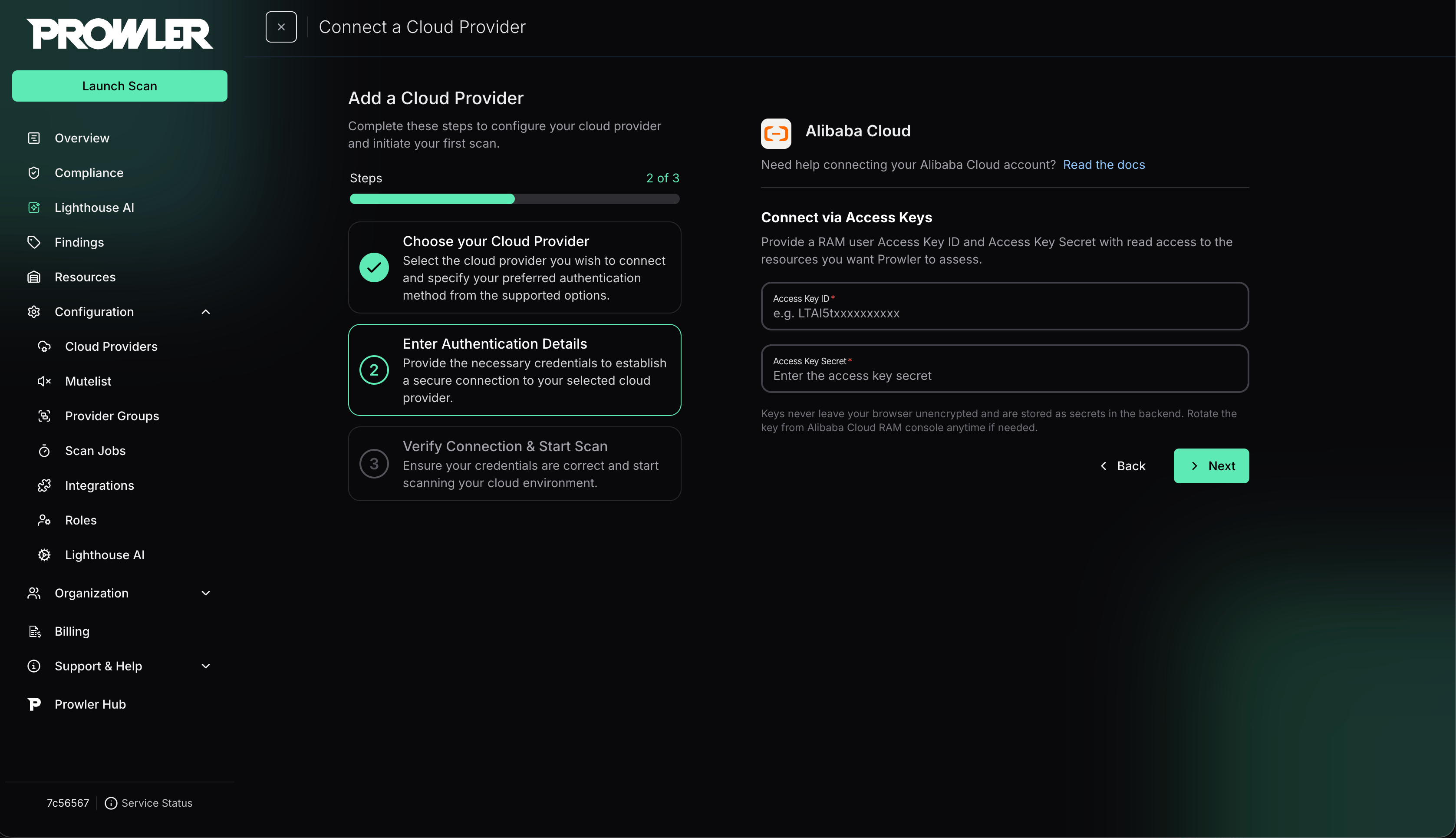 Filled Credentials Page