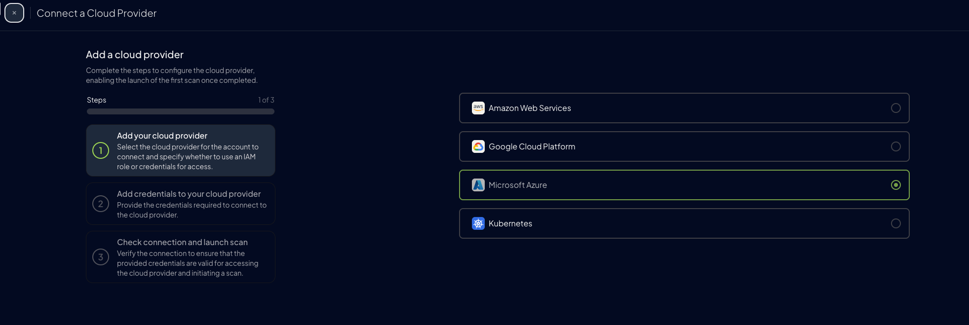 Select Microsoft Azure