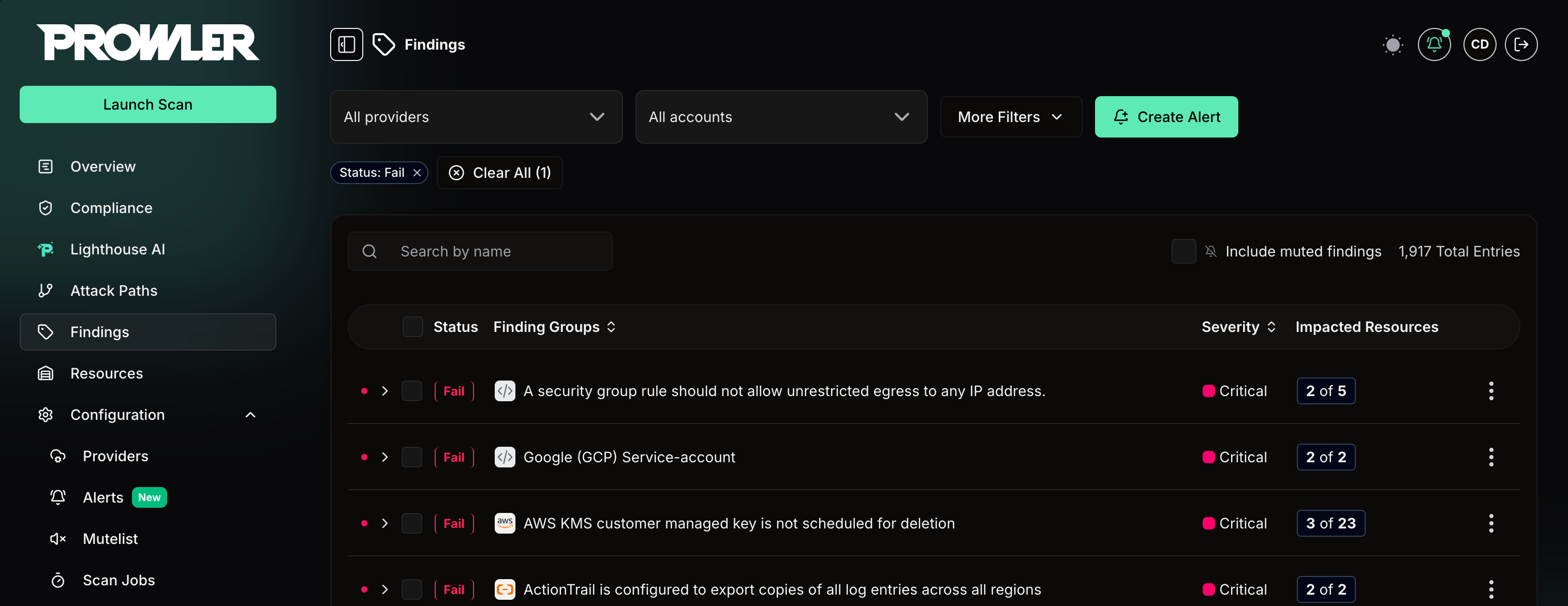 Create Alert From Findings