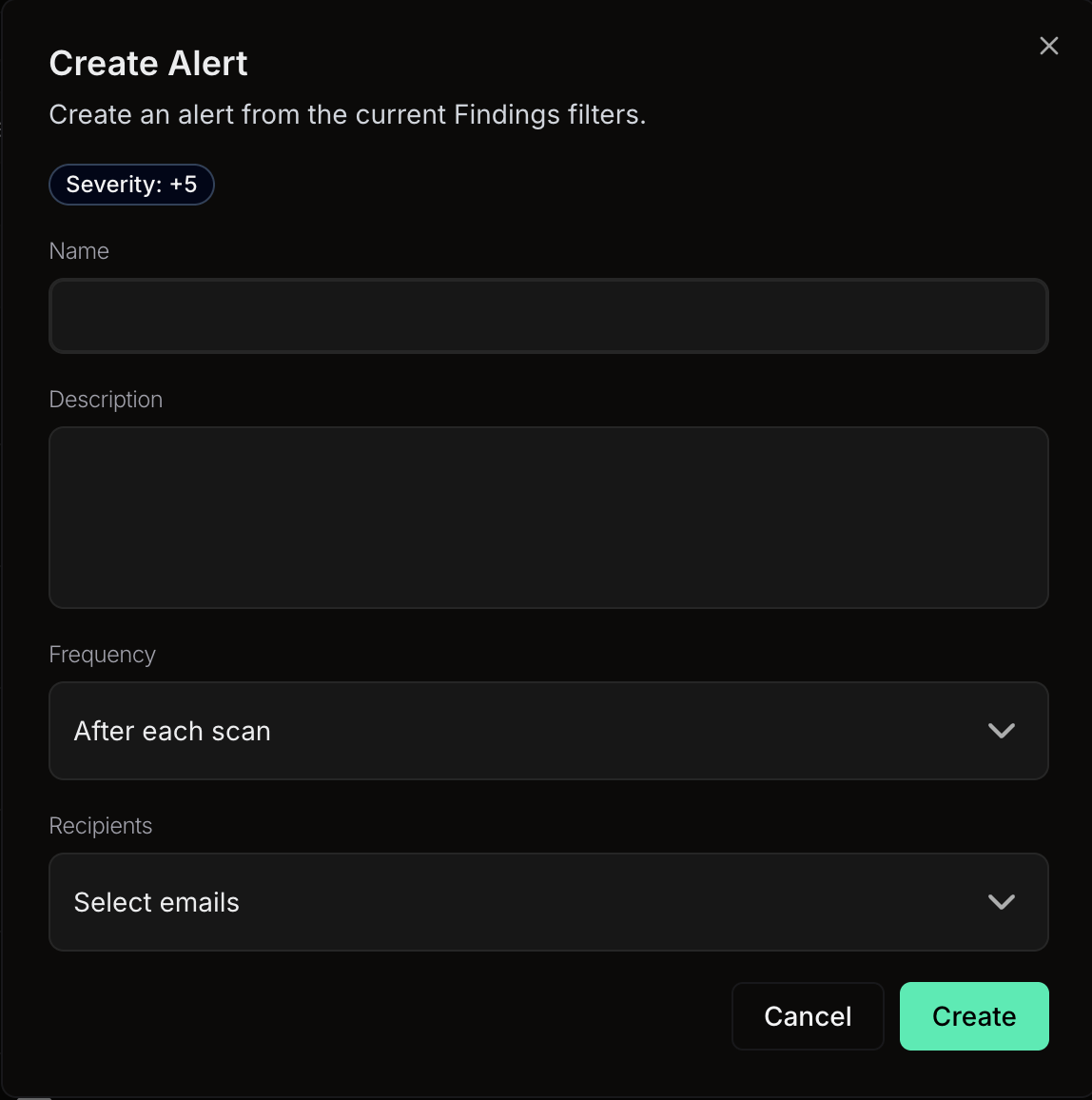 Create Alert Modal