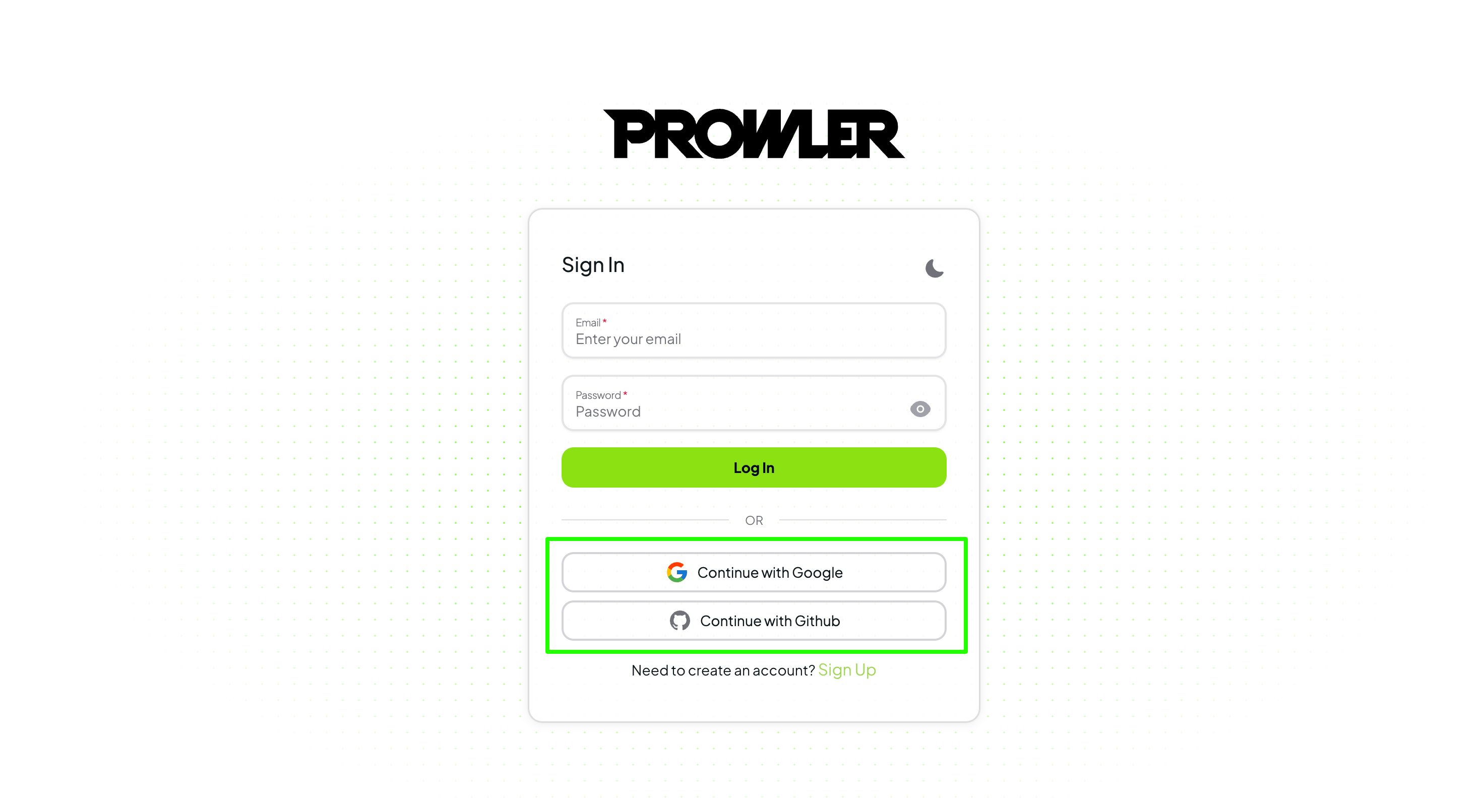 Social login buttons