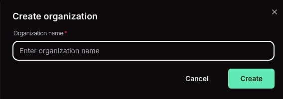 Create organization modal