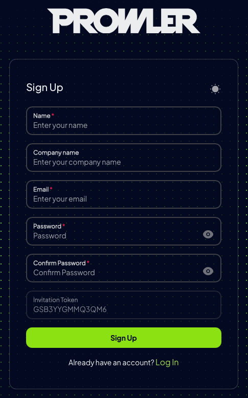 Invitation sign-up
