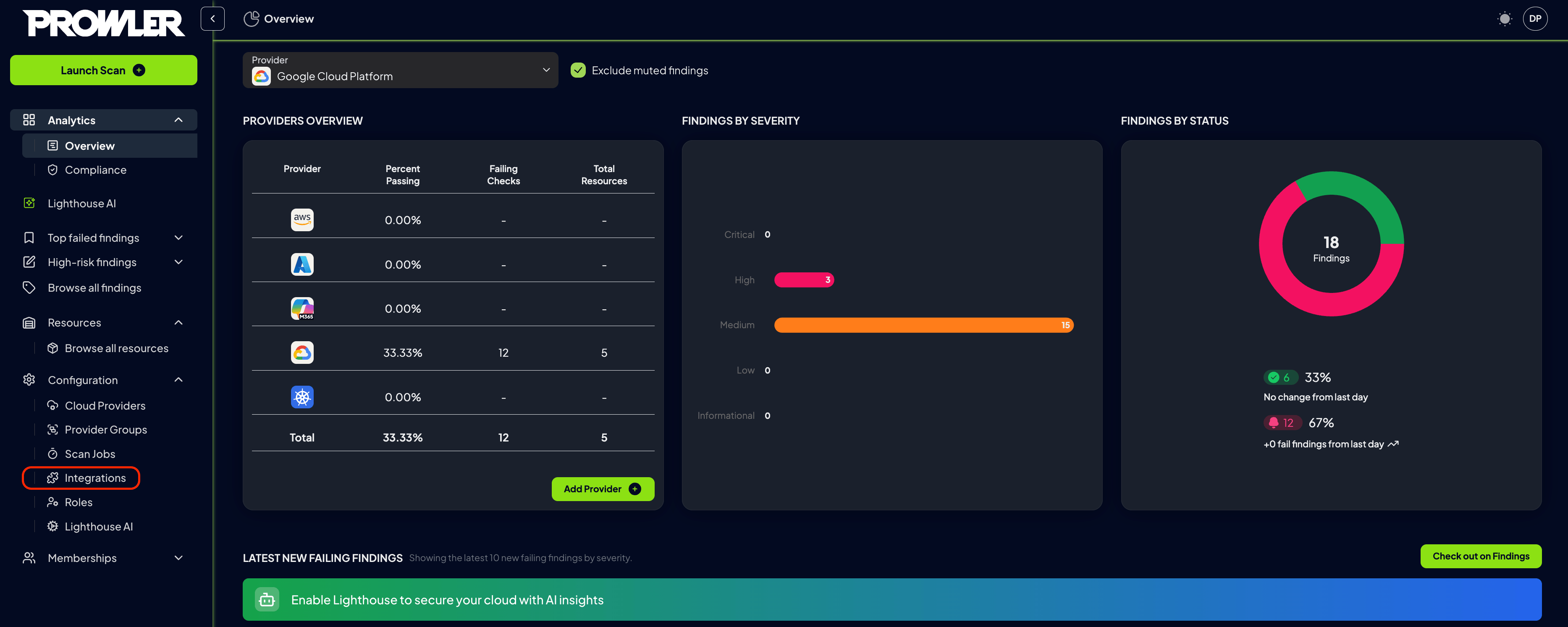 Navigate to integrations