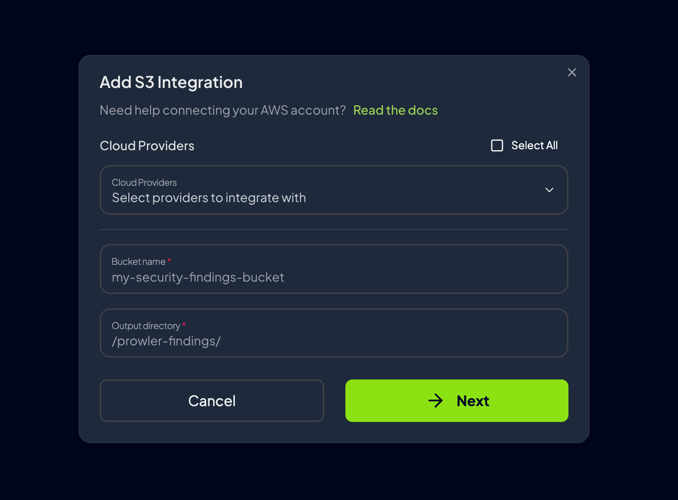 Configuration form