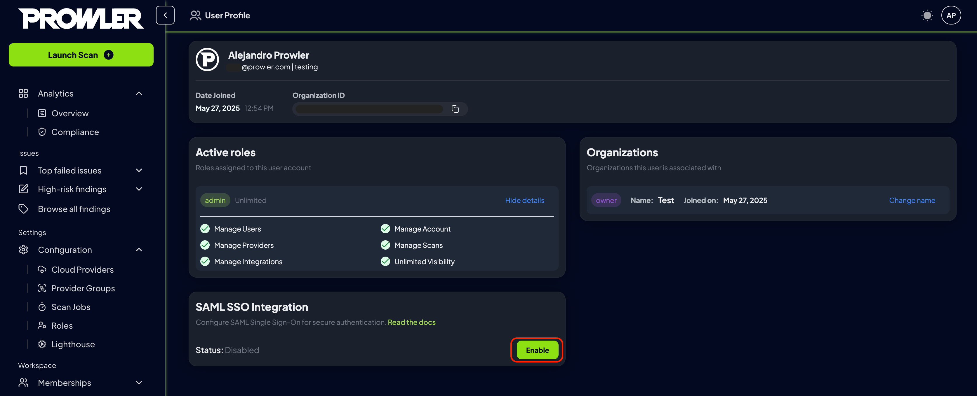 Enable SAML Integration