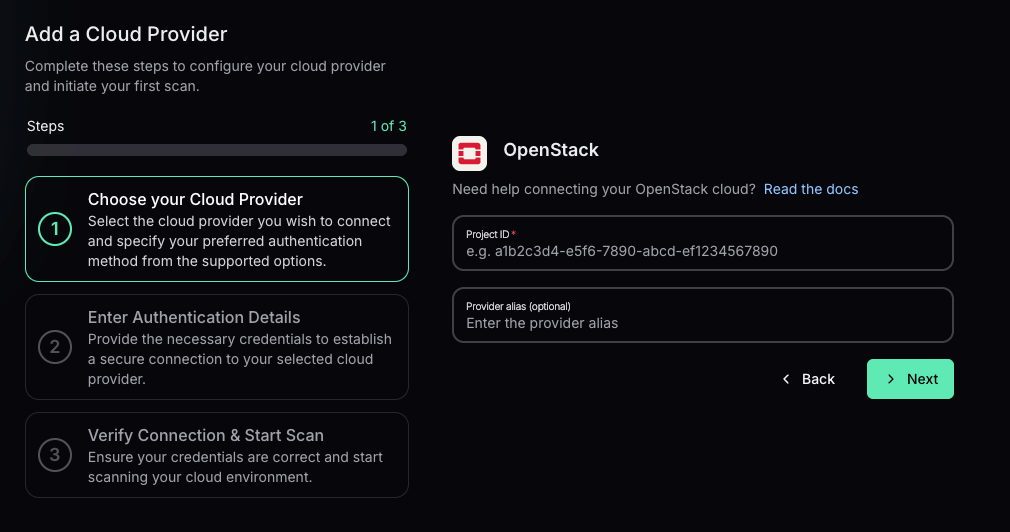 Add project ID form