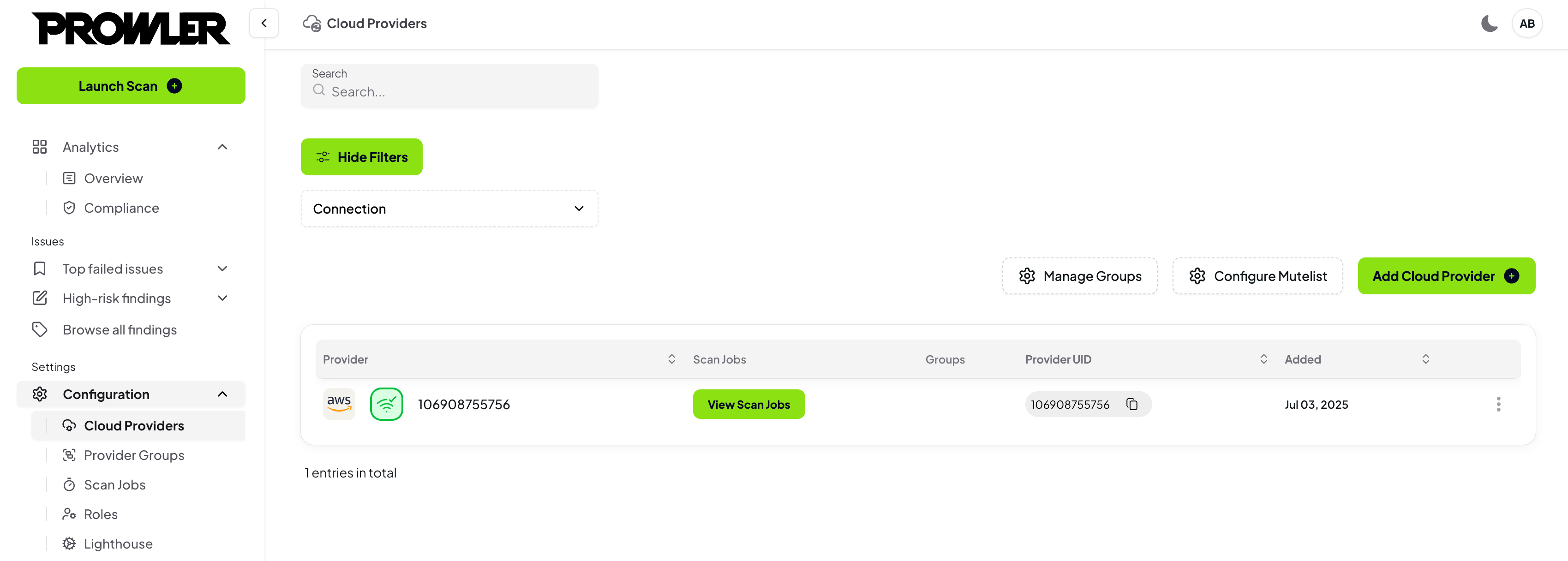 Button enabled in providers page