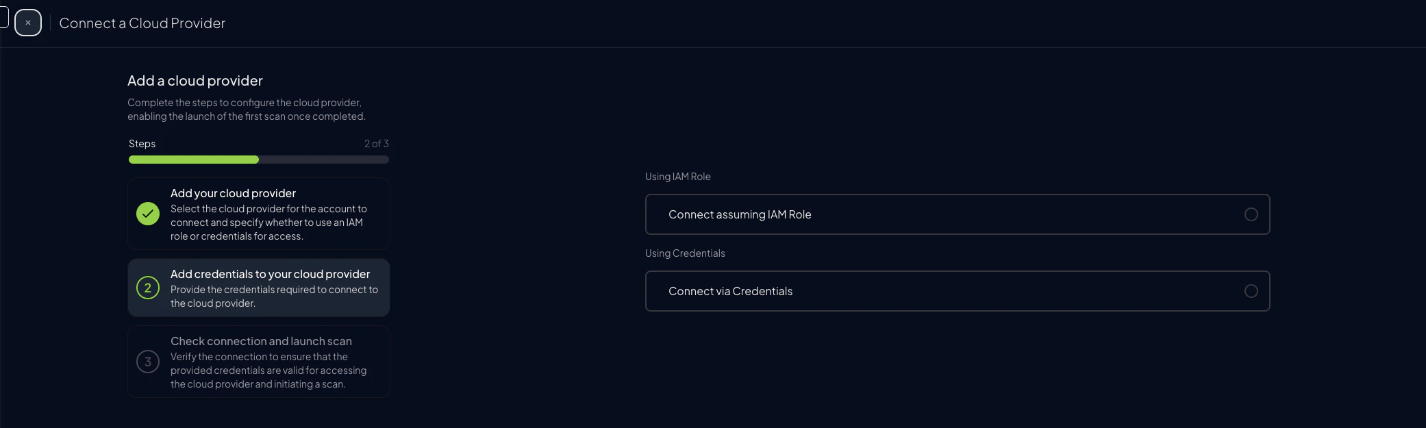 Select auth method