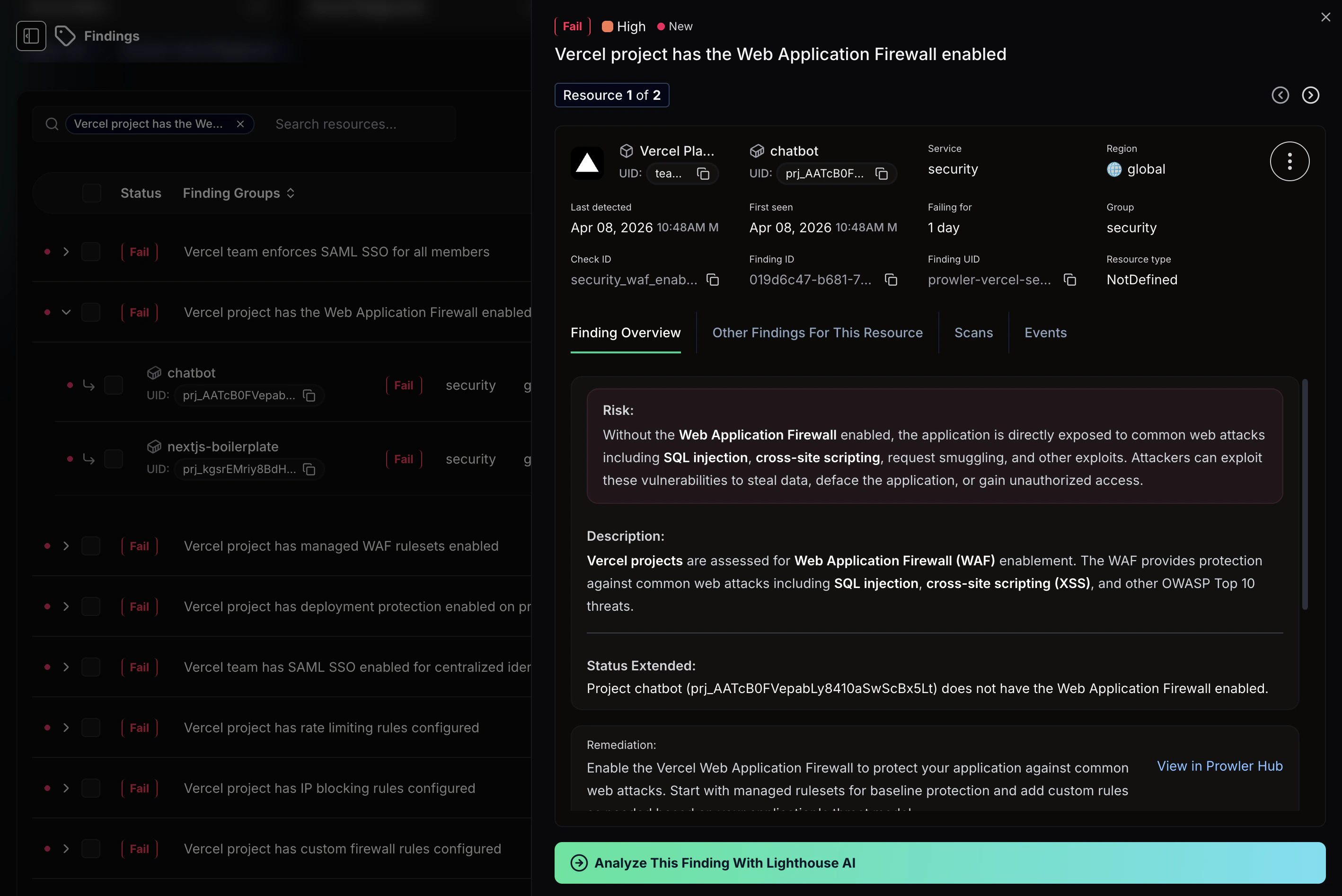 Finding Groups resource detail drawer