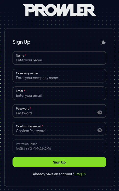 Invitation sign-up
