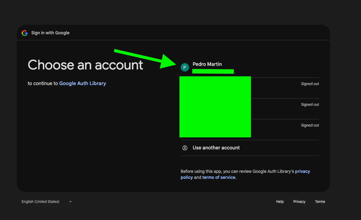 Choose the account