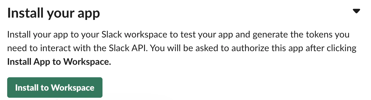 Install Slack App in Workspace