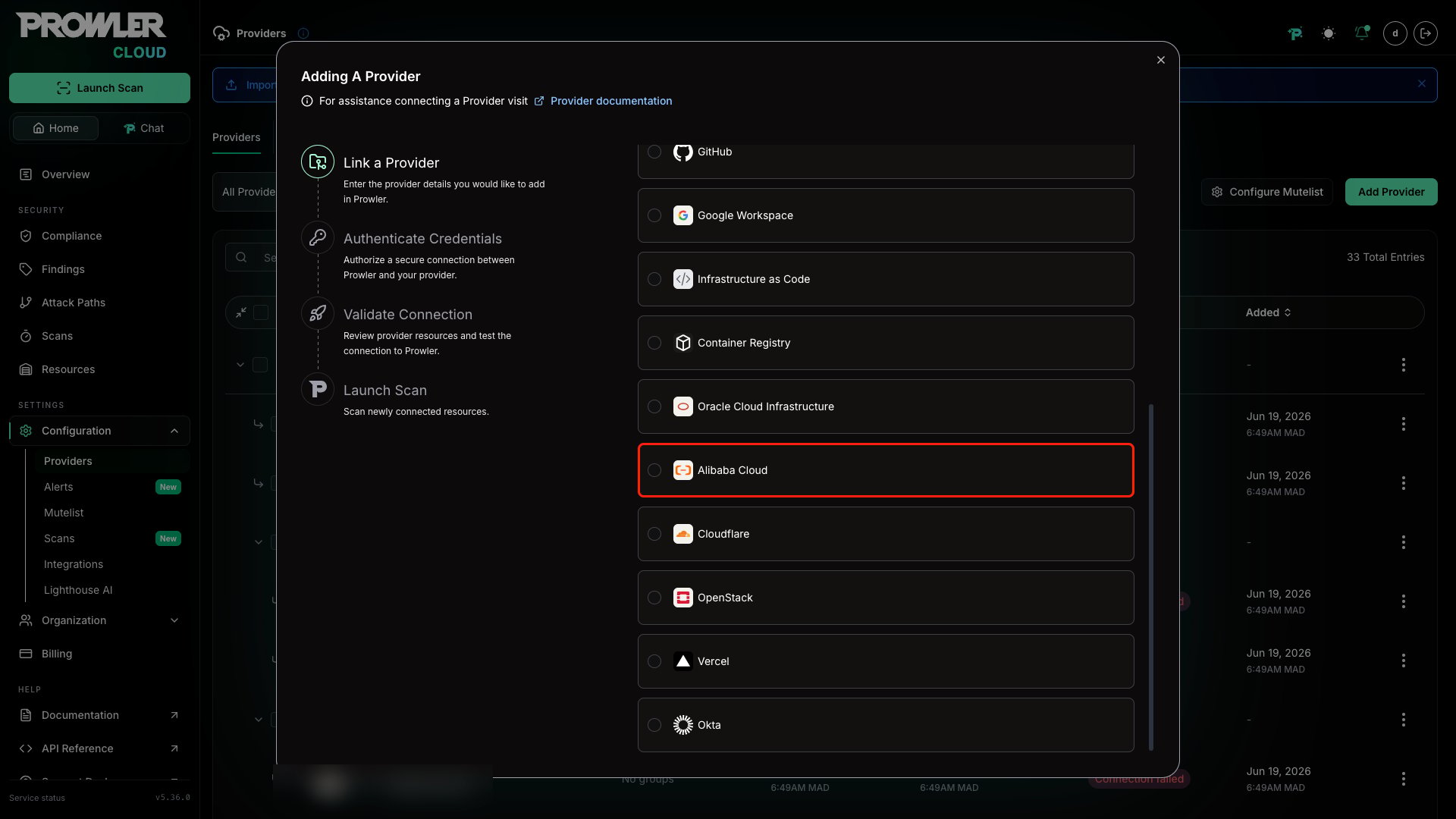 Select Alibaba Cloud