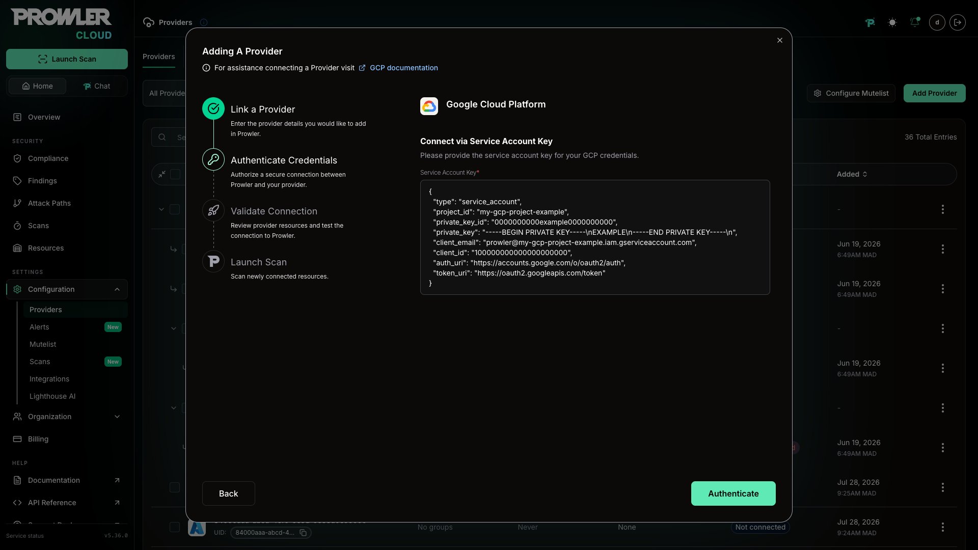 GCP Service Account Credentials