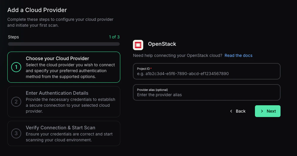 Add project ID form