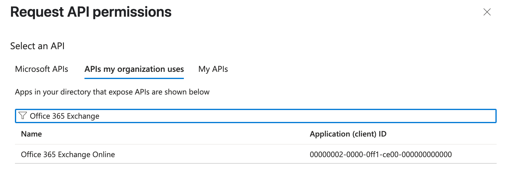 Office 365 Exchange Online API