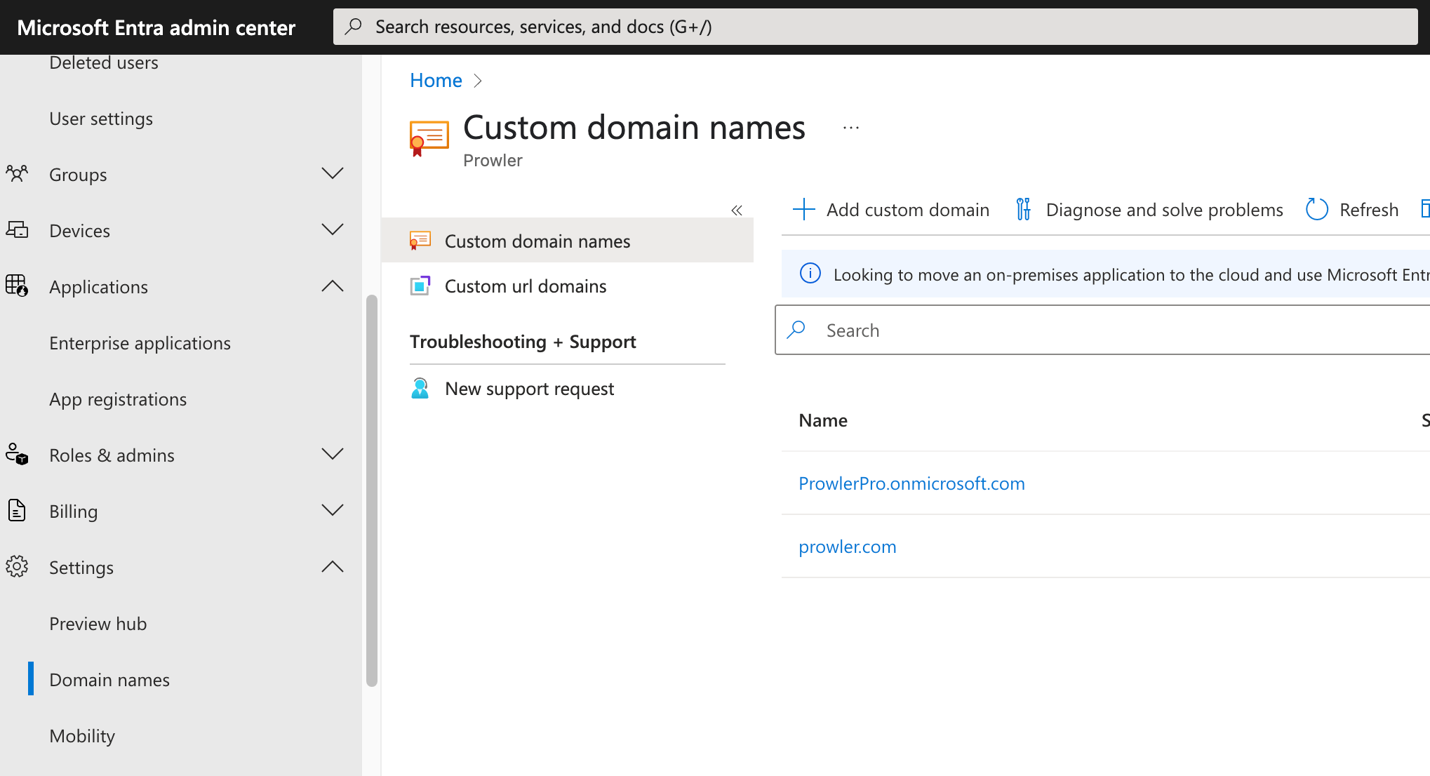 Custom Domain Names