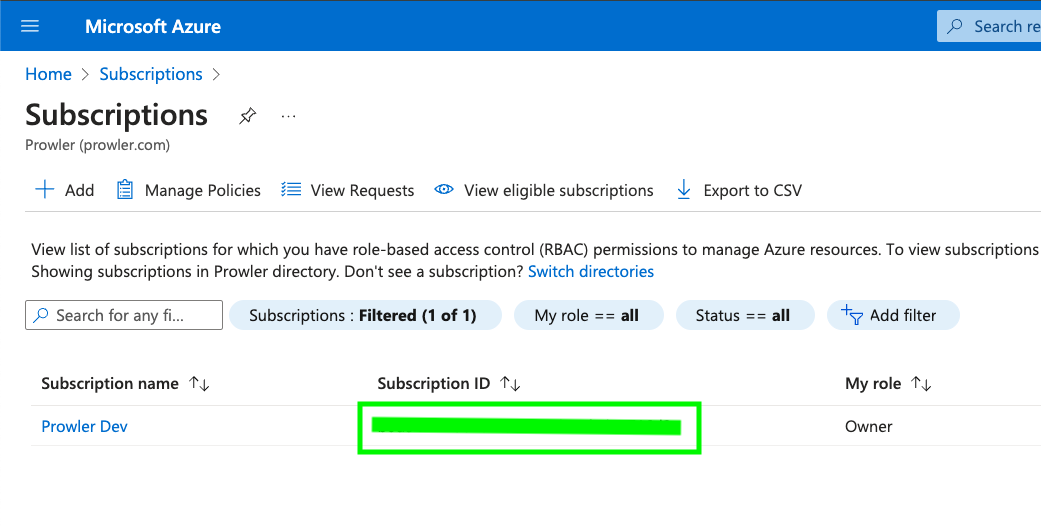 Subscriptions Page