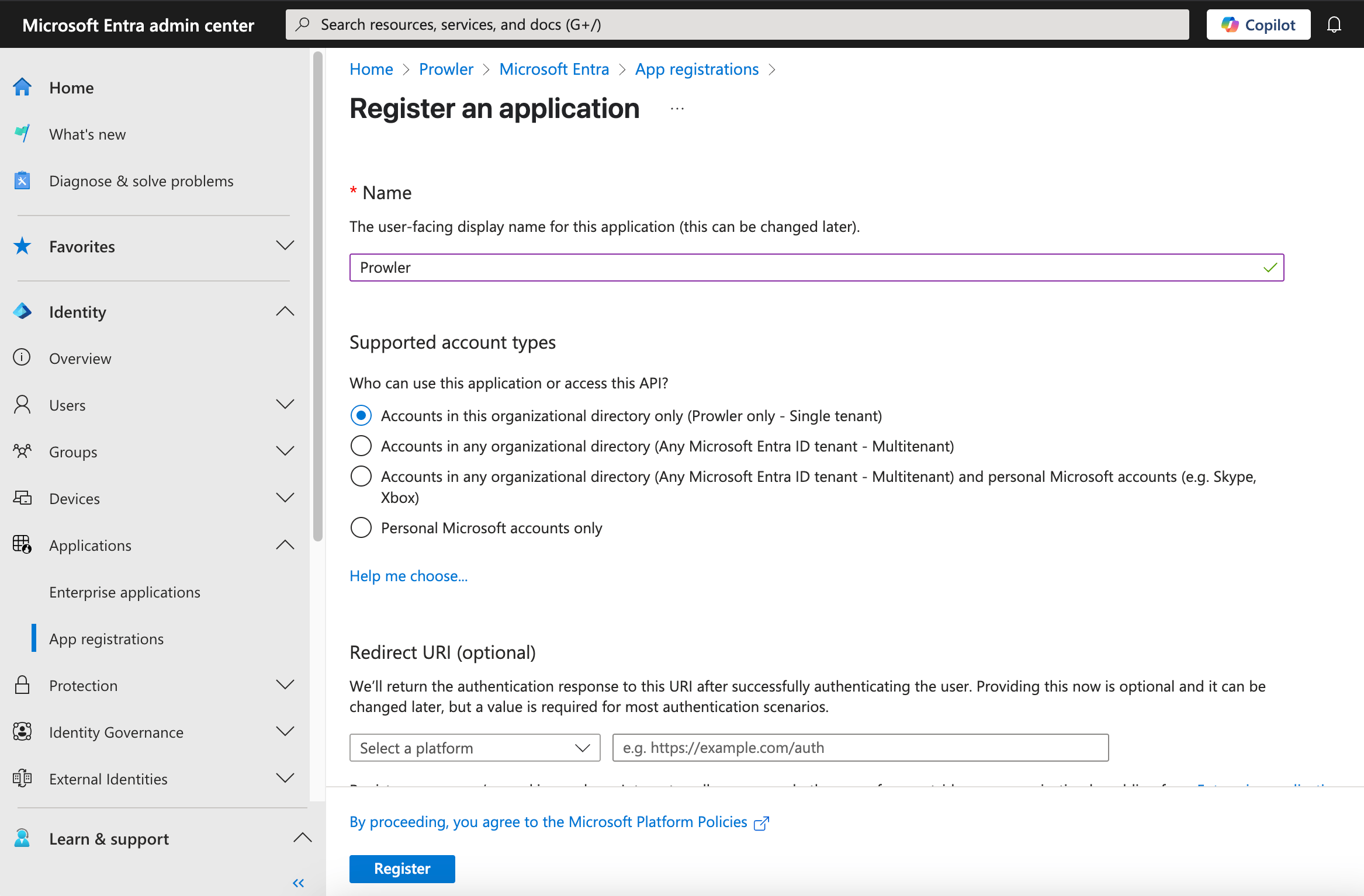 New Registration
