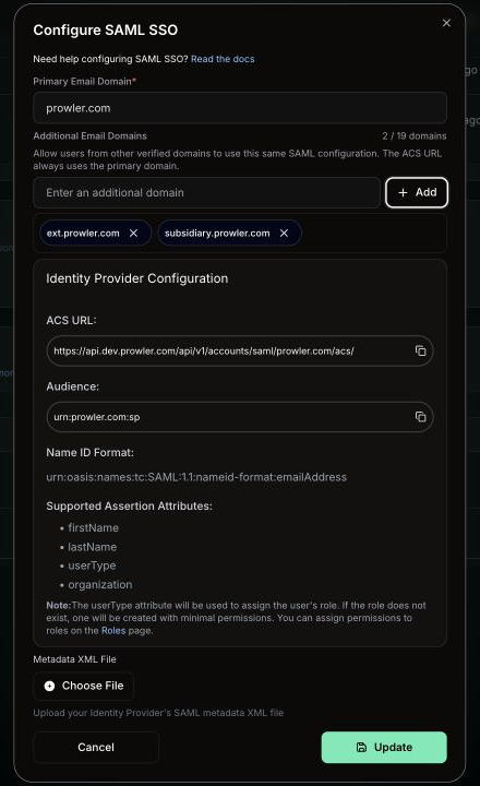 Configure Prowler with IdP Metadata
