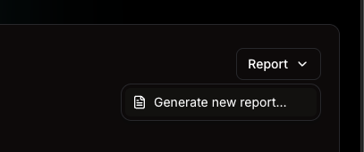 Report dropdown on the Cross-Provider Type Compliance detail page showing the Generate new report option