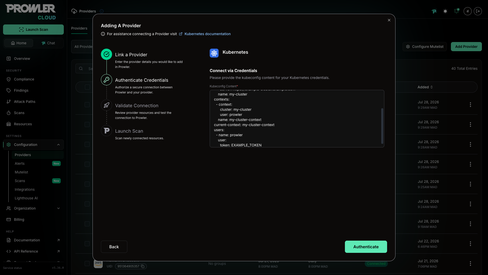 Kubernetes Credentials