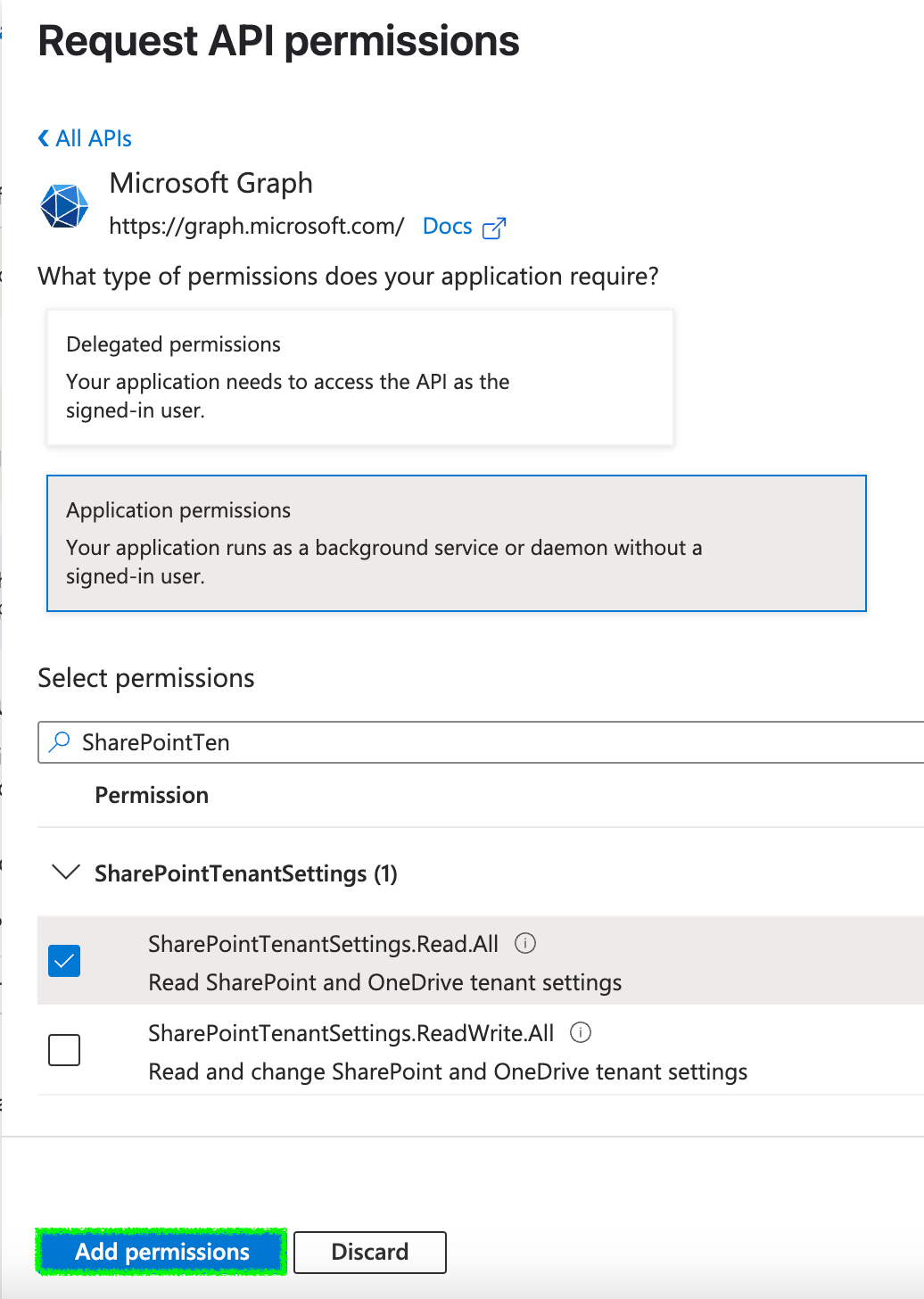 Permission Screenshots