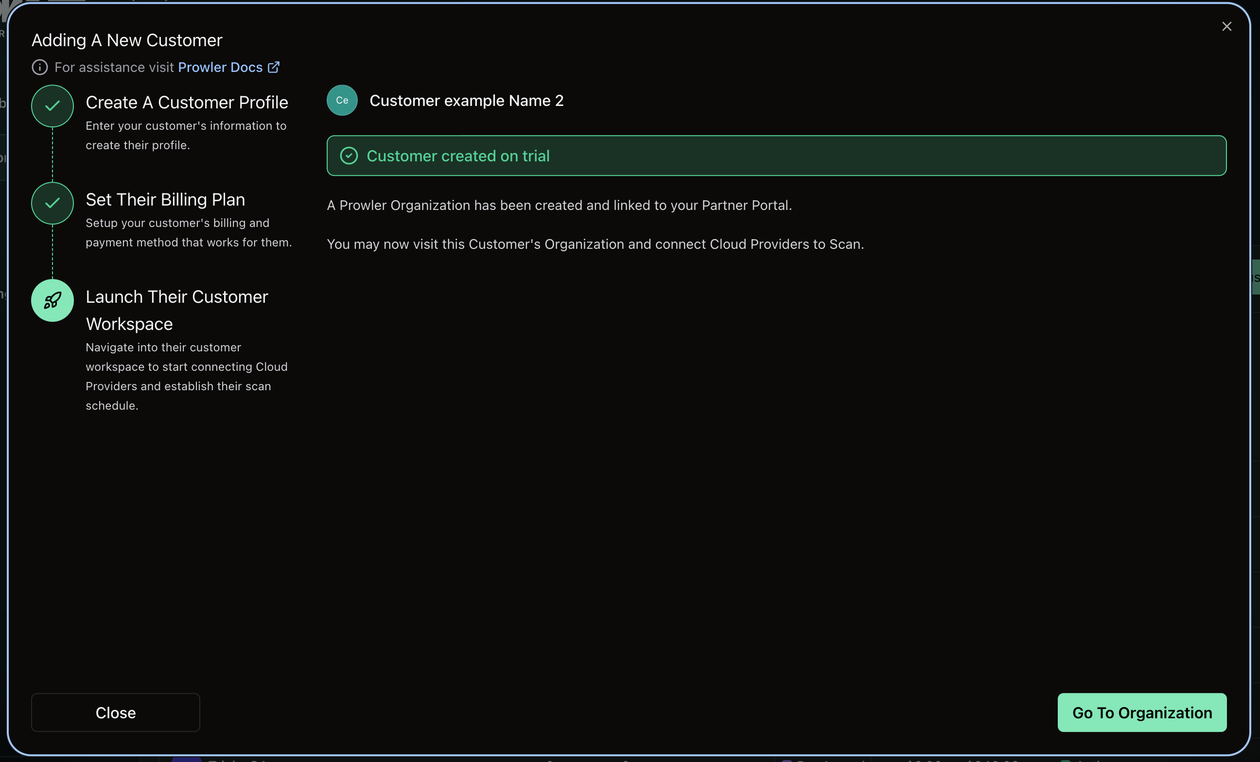 Adding A New Customer, confirmation