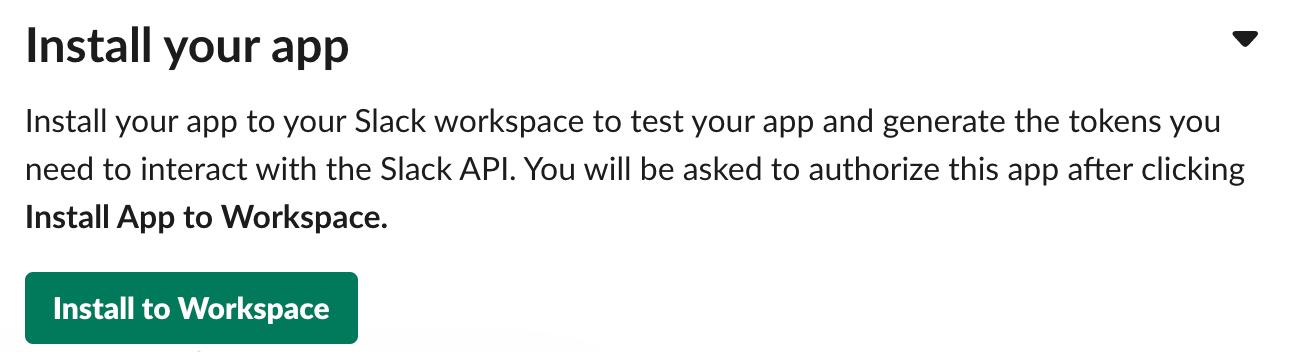 Install Slack App in Workspace