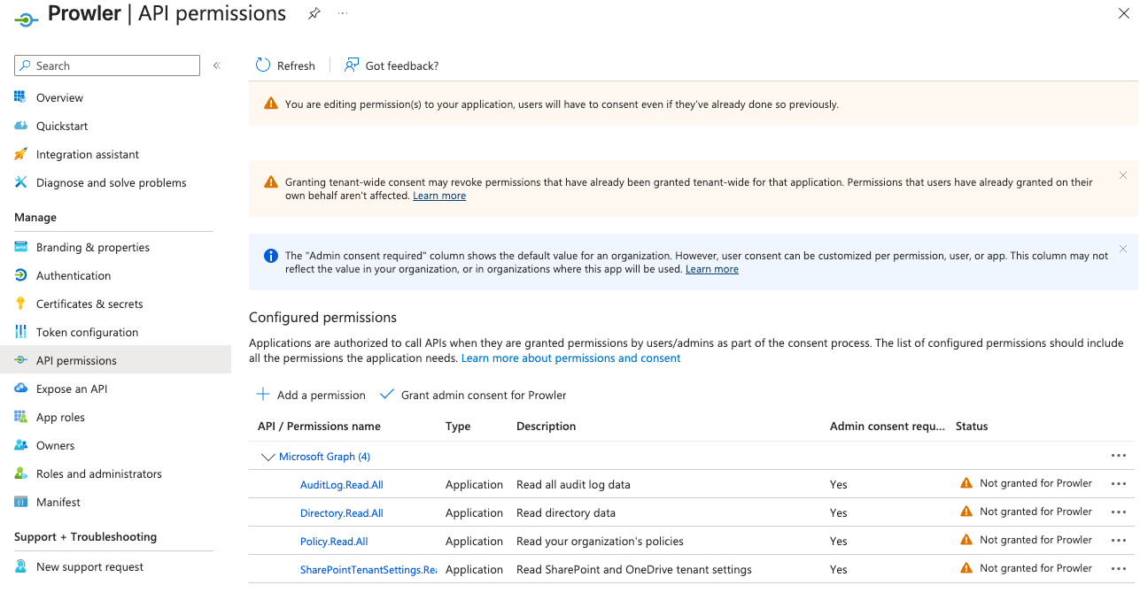 Application Permissions