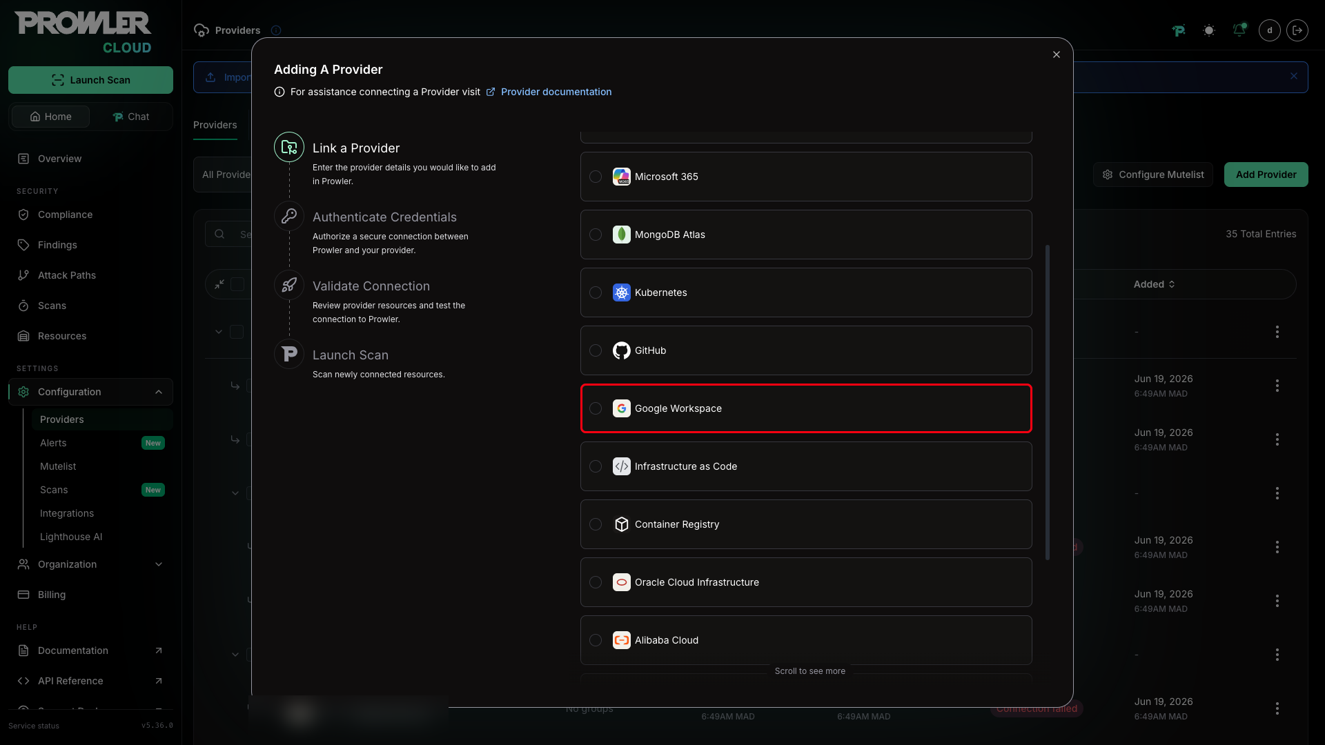 Select Google Workspace