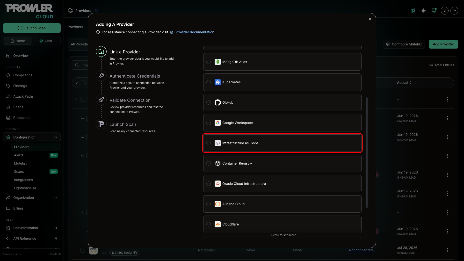 Select Infrastructure as Code
