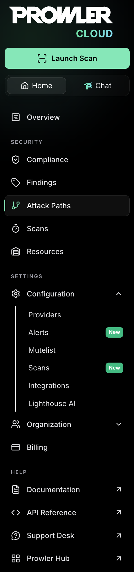 Attack Paths navigation menu entry