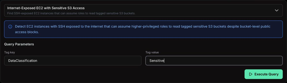 Attack Paths query parameter form with fields