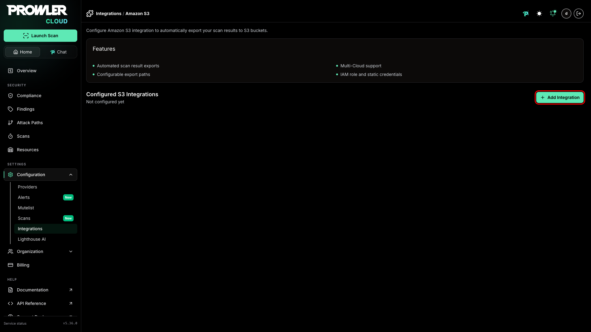 Add integration button