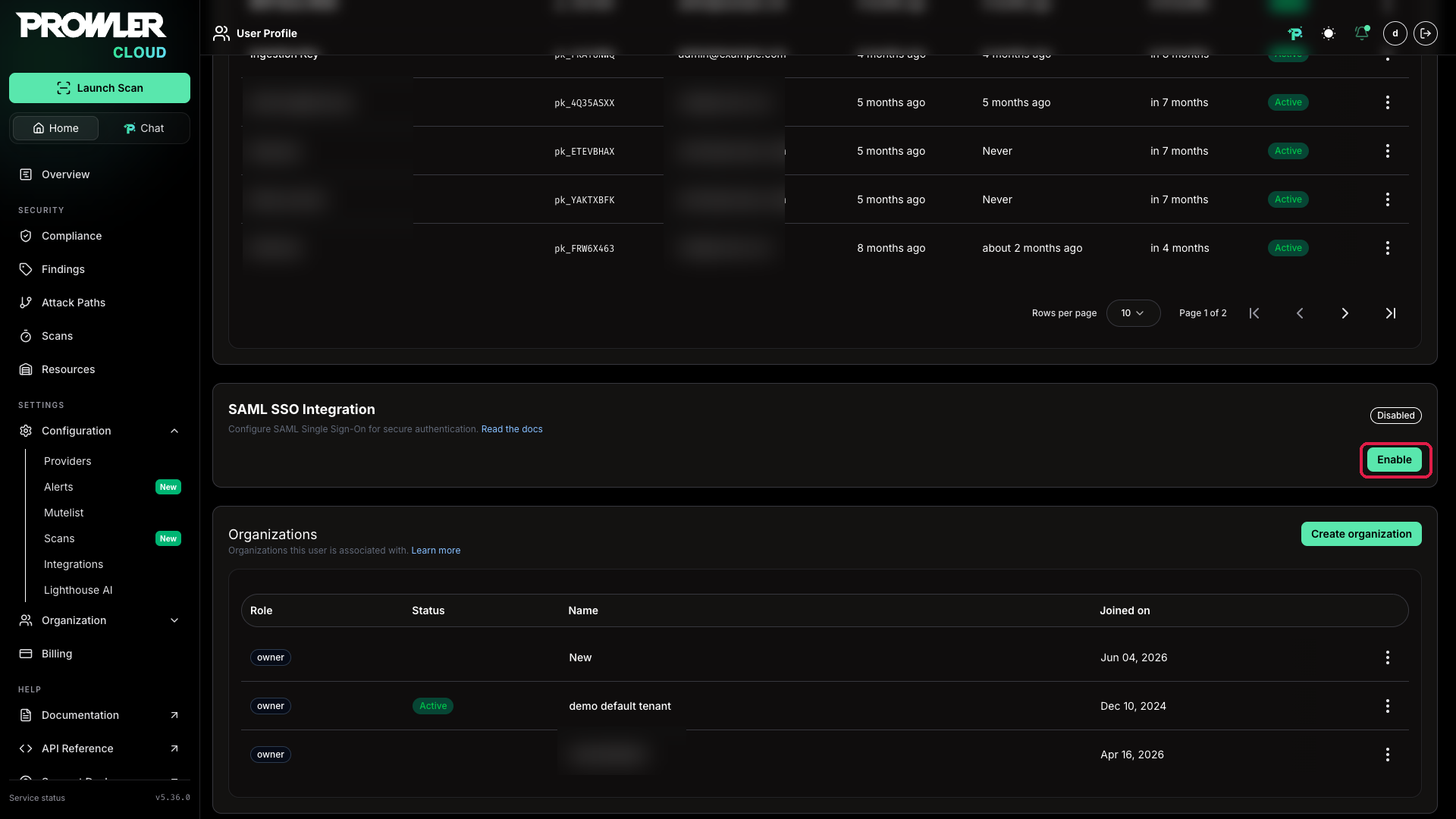 Enable SAML Integration