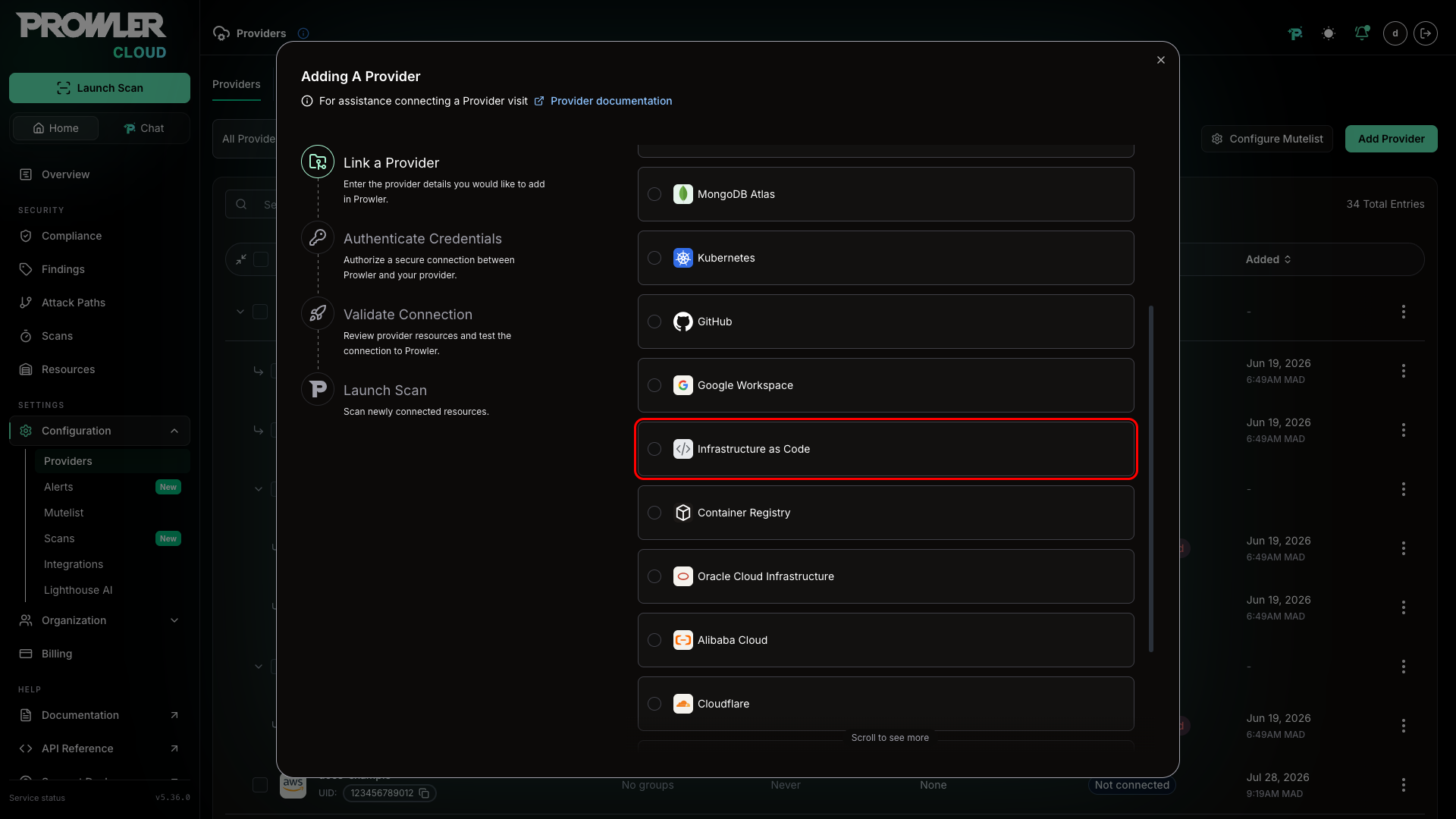 Select Infrastructure as Code